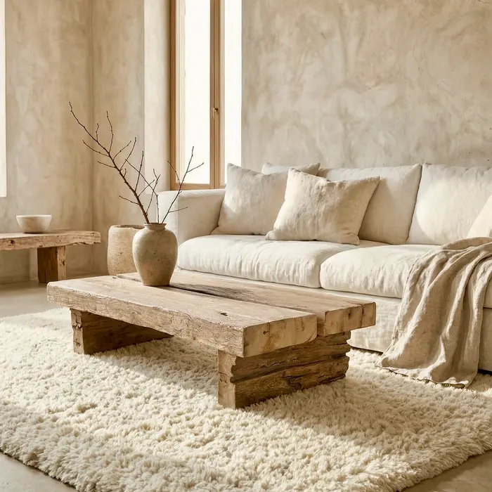 Vairani, rectangular coffee table in reclaimed teak