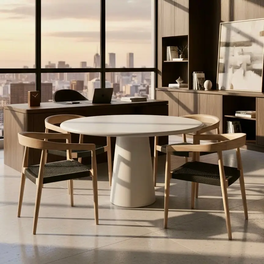 Maria, chaise de repas empilable en teck massif, assise en cordage noir tressé