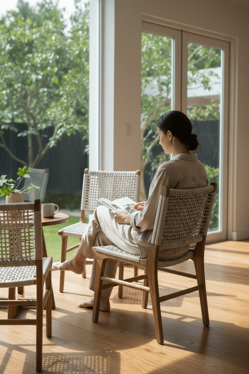 Chaise Andini en teck massif